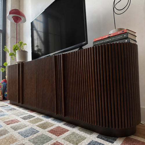 Mid century fluted walnut - fluted,